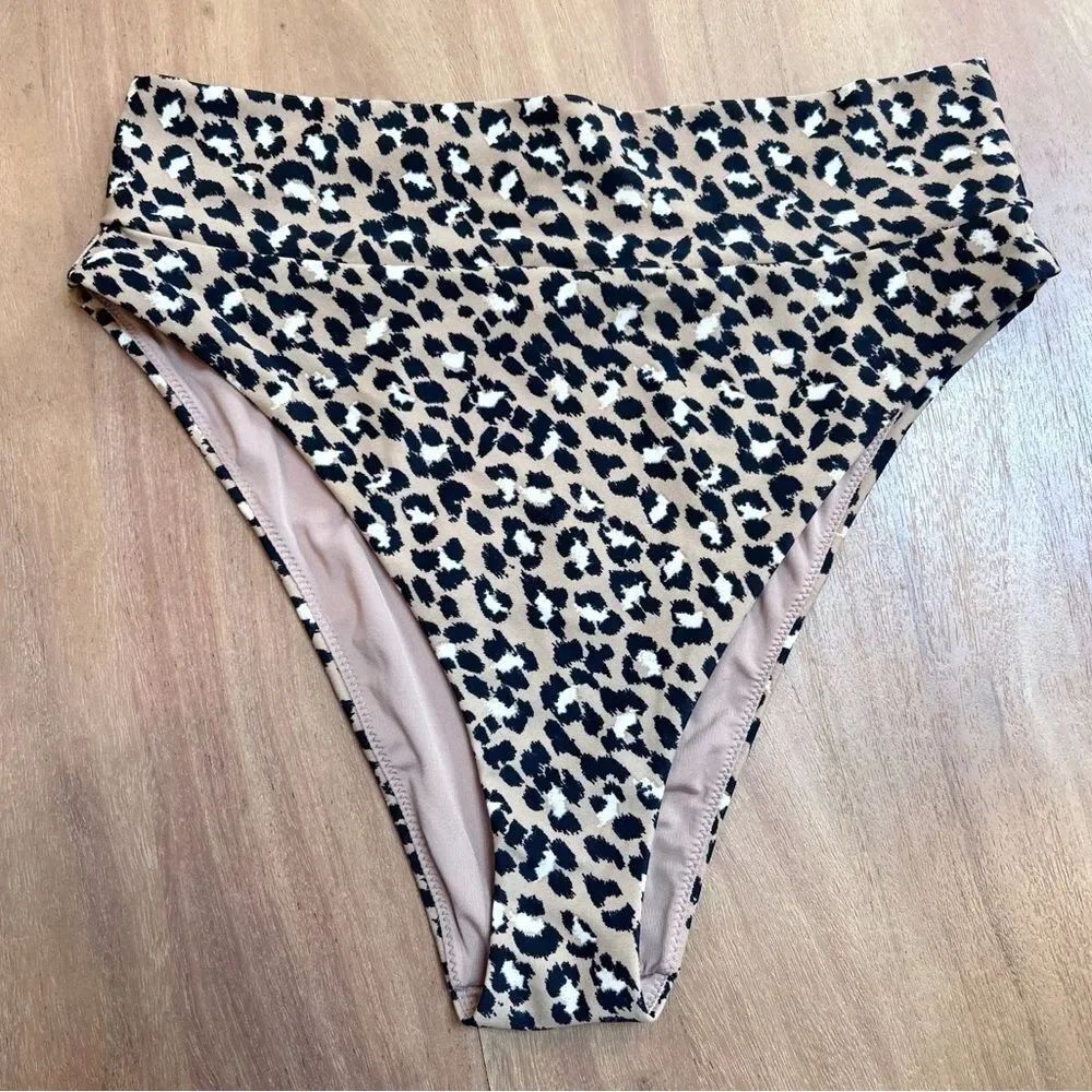 Aerie Leopard High Cut Bikini Bottom